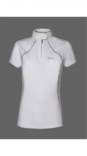 EQUILINE Womens comp. polo shirt s/s panda  weiß